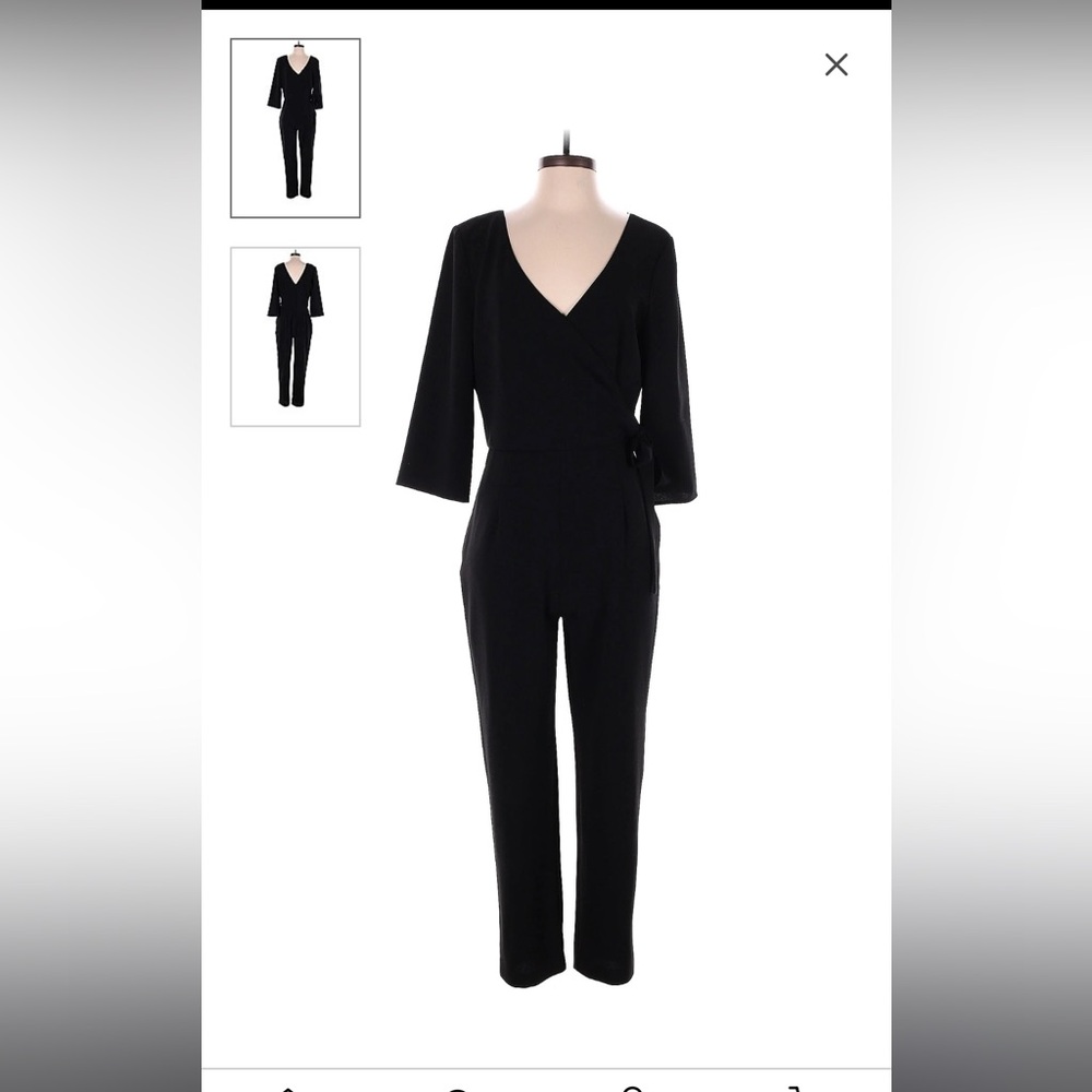 EVEREVE. Payton Jensen. Jumpsuit. 3/4 sleeve, v-neck. Size S.